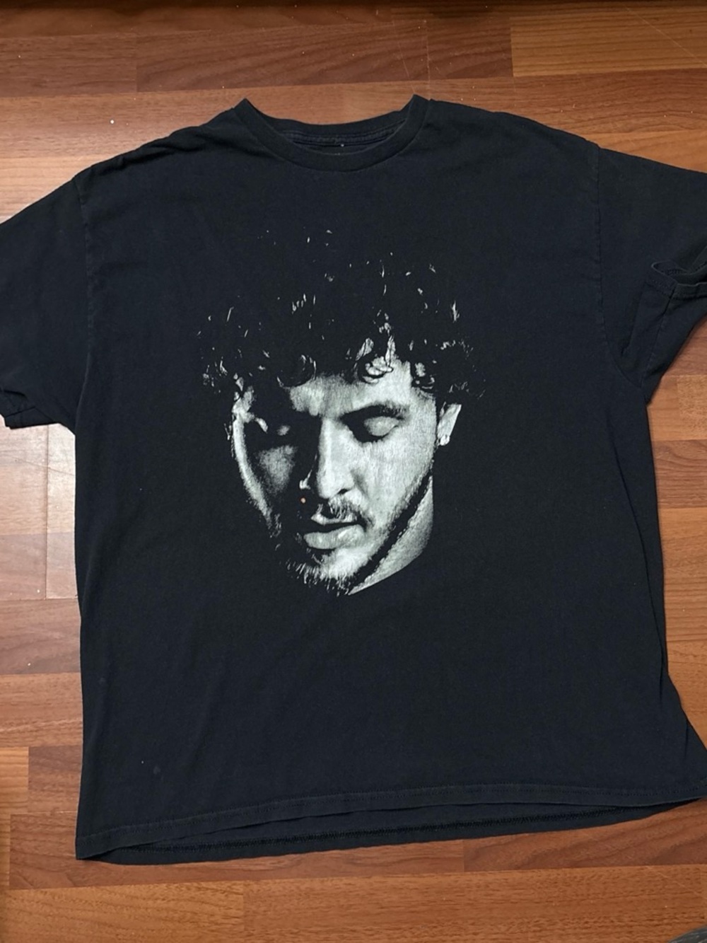 Harlow Black Short Sleeve Tee with Monochrome Portrait